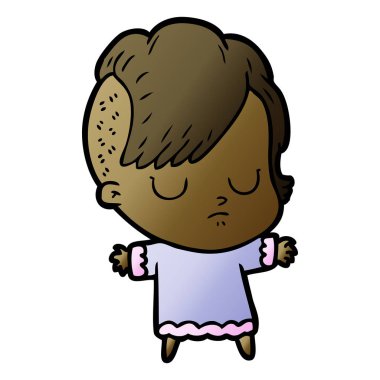 Çizgi filmdeki kadının vektör çizimi