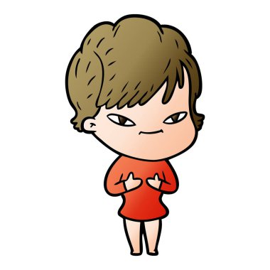 vektör çizim karikatür mutlu kadın