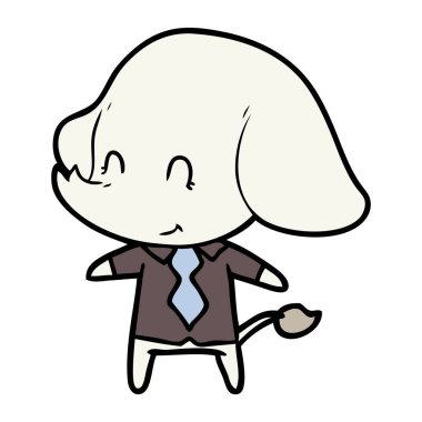 vektör çizim sevimli çizgi fil