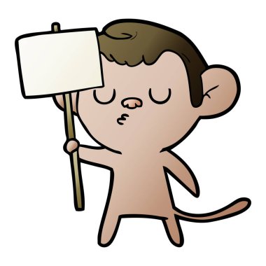 Çizgi film maymununun vektör çizimi