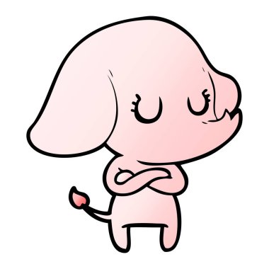 vektör çizim sevimli çizgi fil