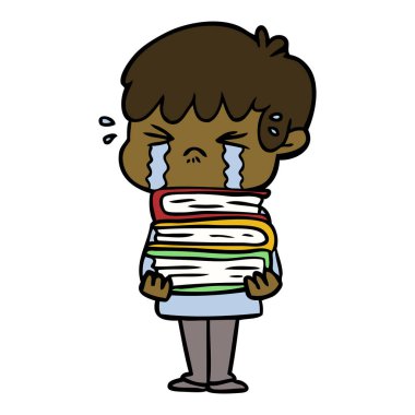 vektör çizim karikatür çocuk ağlıyor