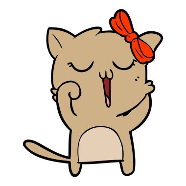 Çizgi film kedisinin vektör çizimi