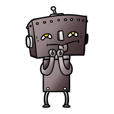 Çizgi film robotunun vektör çizimi