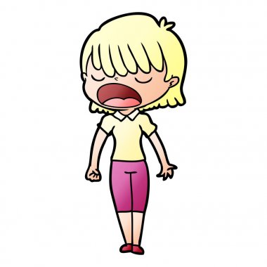 vektör çizim karikatür kadın söz