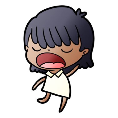 vektör çizim karikatür kadın söz