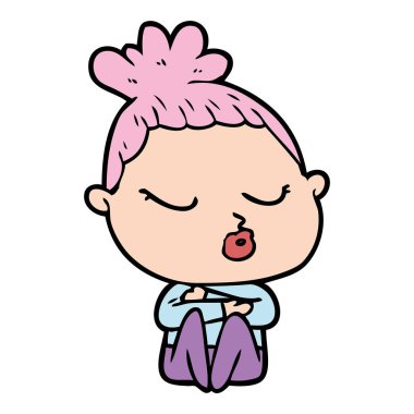 vektör çizim karikatür sakin kadın