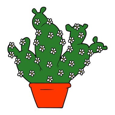 Çizgi film kaktüsünün vektör çizimi