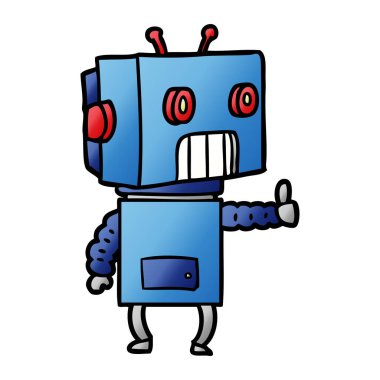 Çizgi film robotunun vektör çizimi