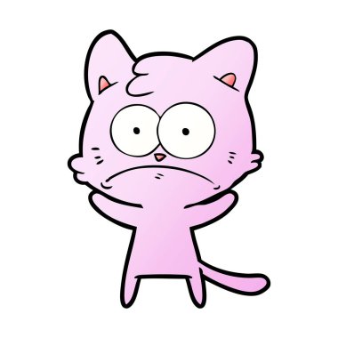 vektör çizim karikatür gergin kedi