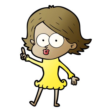 surat asmayı çizgi film kız vektör çizim