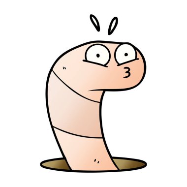 Çizgi film solucanının vektör çizimi