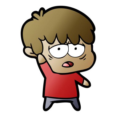 vektör çizim karikatür evlat yorgun