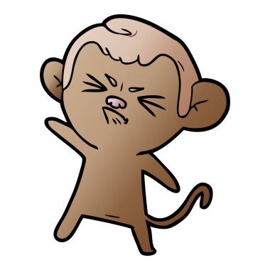 vektör çizim karikatür rahatsız maymun