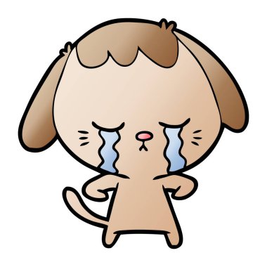 vektör çizim karikatür ağlayan köpek