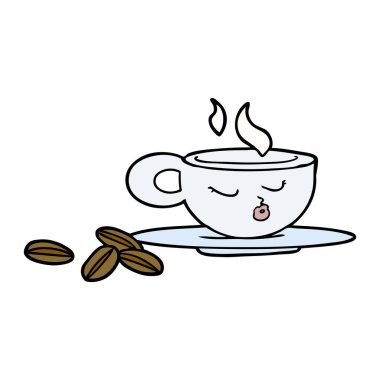 vektör çizim karikatür espresso kupa