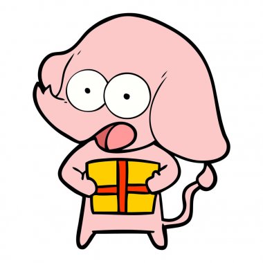 vektör çizim sevimli çizgi fil