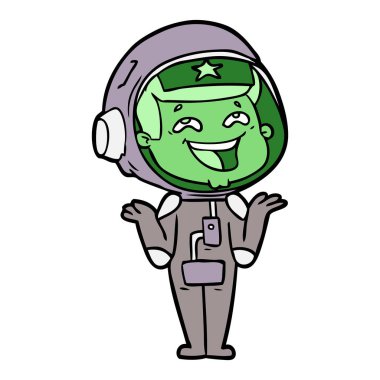 vektör çizim karikatür gülen astronot