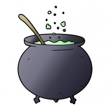 vektör çizim karikatür cadı kazanı