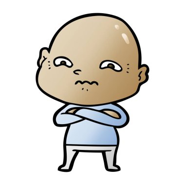 vektör çizim karikatür gergin adam