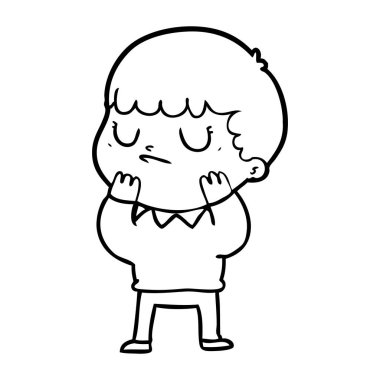 vektör çizim karikatür huysuz çocuk