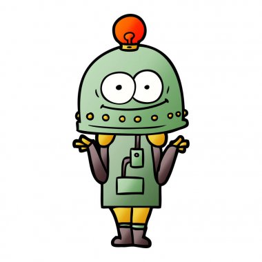 ampul ile mutlu karton robot