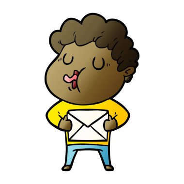 vektör çizim karikatür adam şarkı