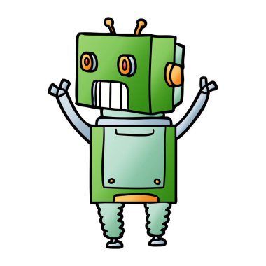 Çizgi film robotunun vektör çizimi