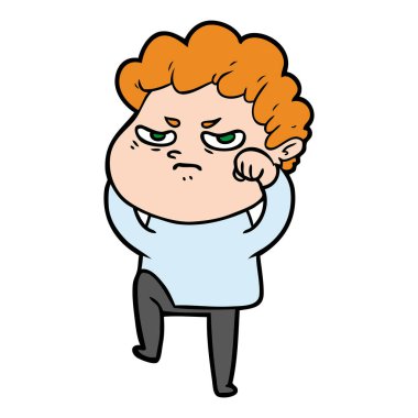 vektör çizim karikatür kızgın adam