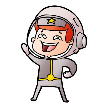 vektör çizim karikatür gülen astronot