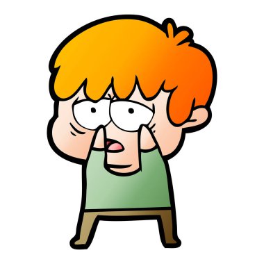 vektör çizim karikatür evlat yorgun