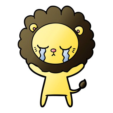 vektör çizim karikatür aslan ağlama