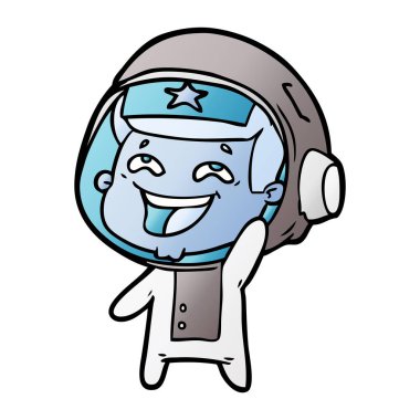 vektör çizim karikatür gülen astronot