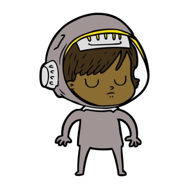 vektör çizim karikatür astronot kadın