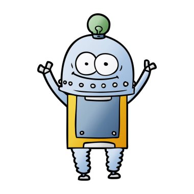 ampul ile mutlu karton robot