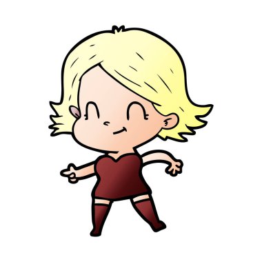 vektör çizim karikatür dostça kız