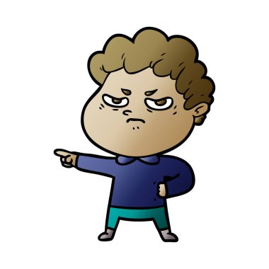 vektör çizim karikatür kızgın adam