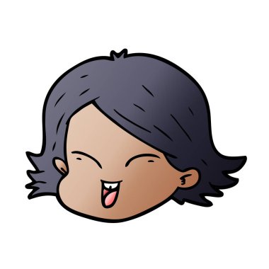 vektör çizim karikatür kadın yüzü