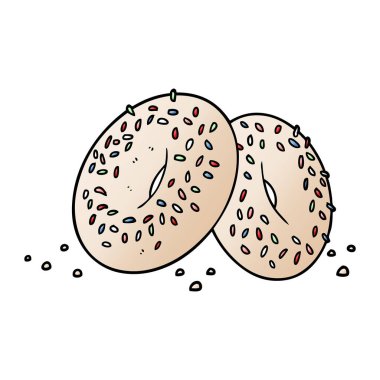 vektör çizim karikatür simit