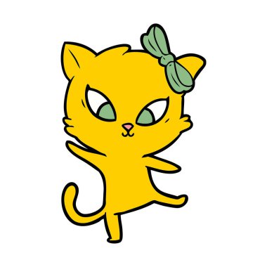 Çizgi film kedisinin vektör çizimi