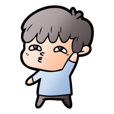 vektör çizim karikatür meraklı adam