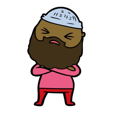 Sakallı çizgi film adamı.