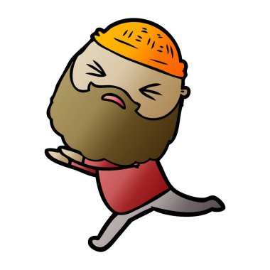 Sakallı çizgi film adamı.