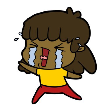 çizgi film kadın gözyaşları içinde