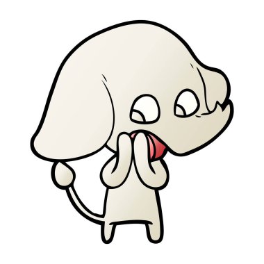 vektör çizim sevimli çizgi fil