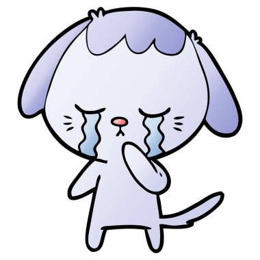 vektör çizim karikatür ağlayan köpek