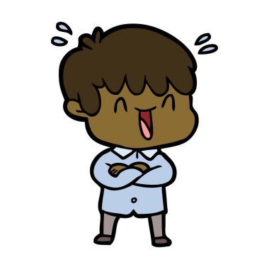 vektör çizim karikatür gülen çocuk