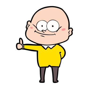 karikatür kel adam bakıyor