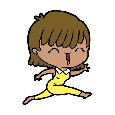 Çizgi filmdeki kadının vektör çizimi