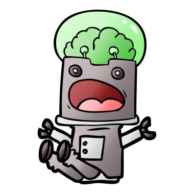 Çizgi film robotunun vektör çizimi